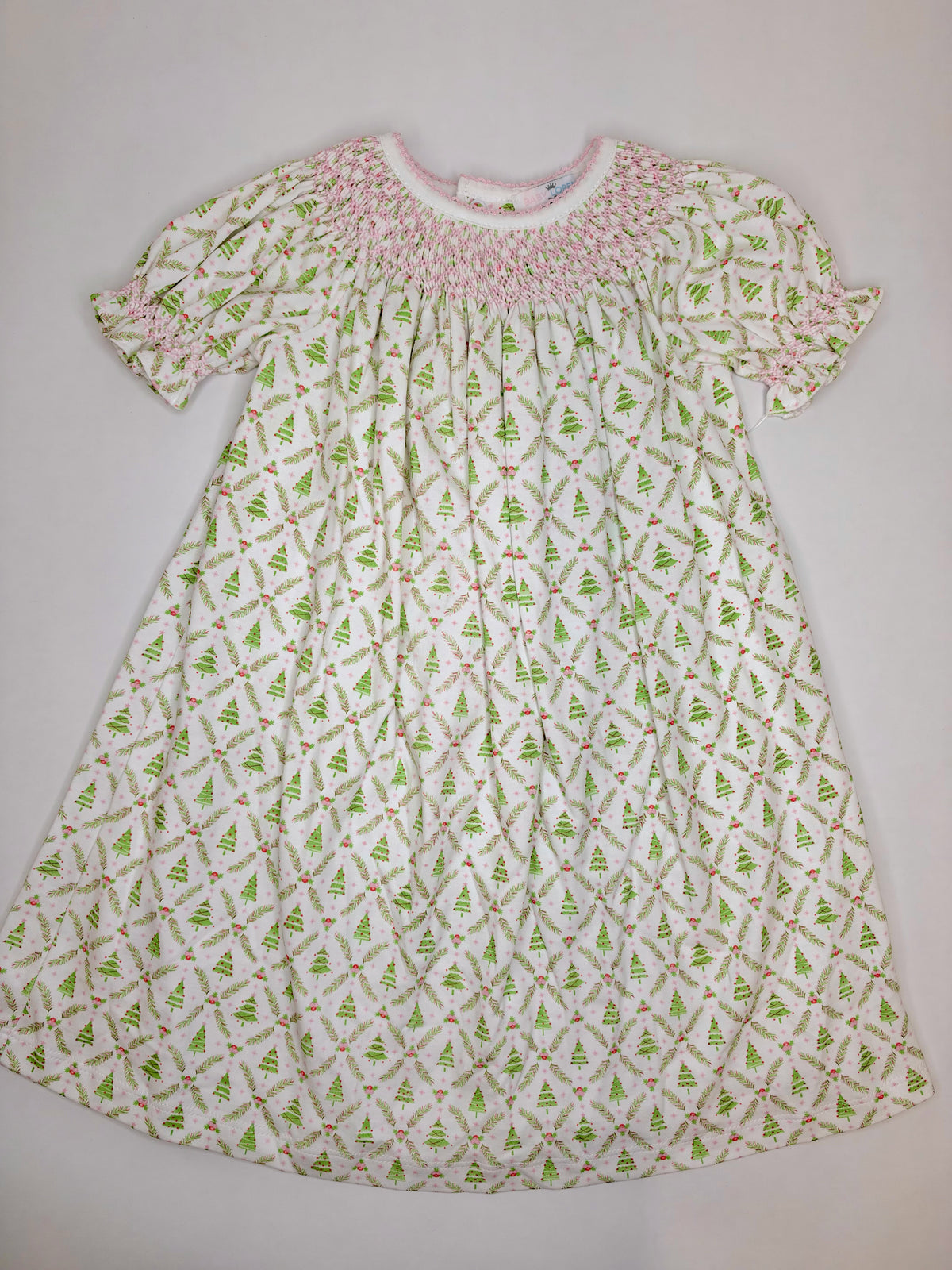 Pima Smocked Christmas Tree Dress
