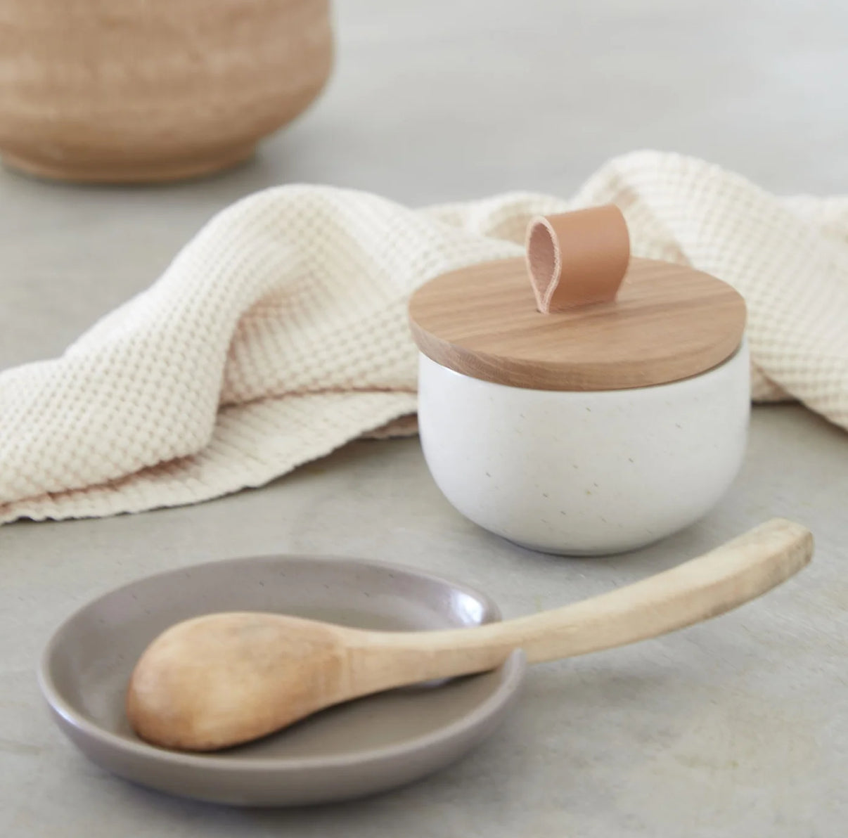 Salt Cellar with Wood Lid Pacifica, Casafina by COSTA NOVA