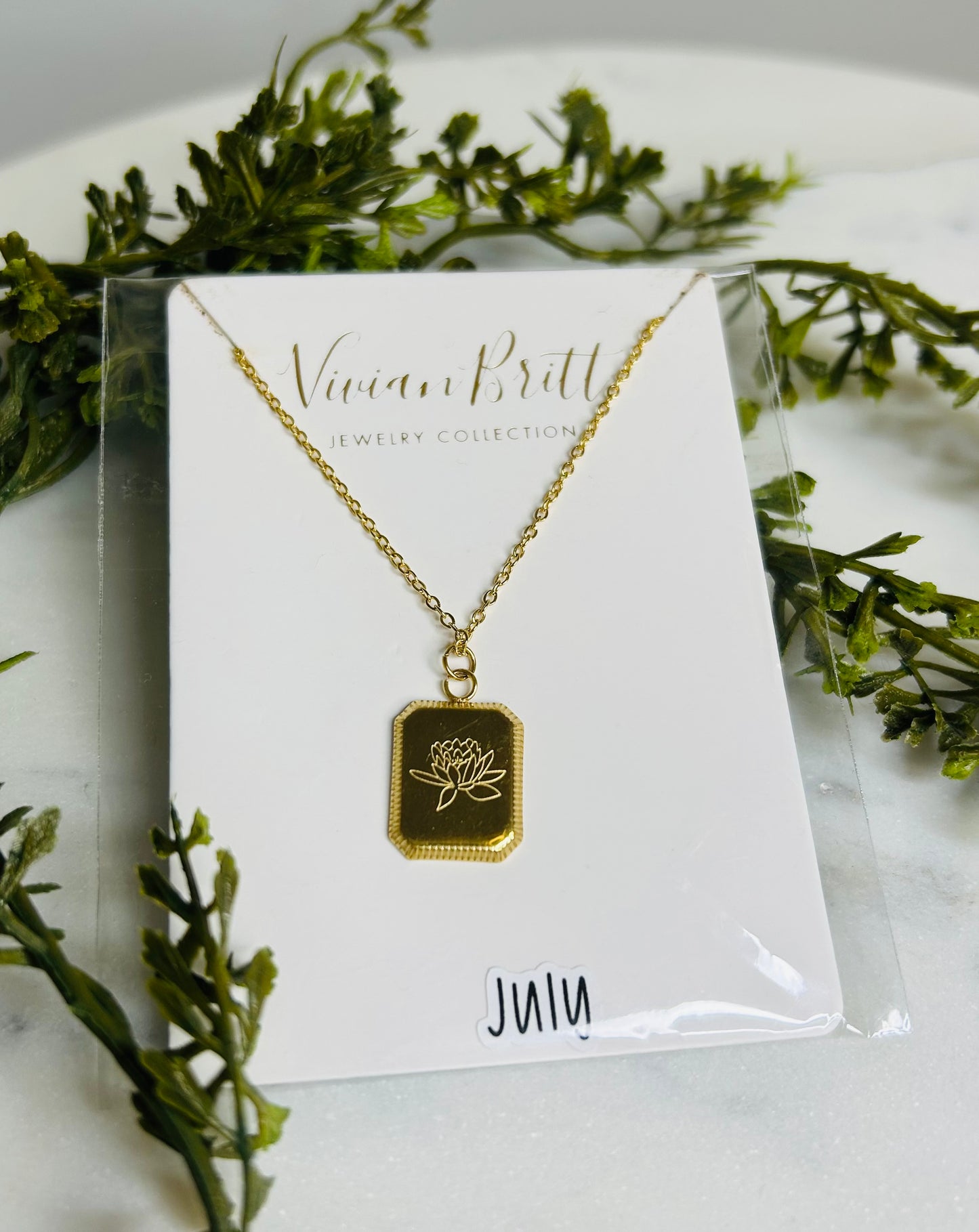 Kati Birthstone Flower Pendant Necklace