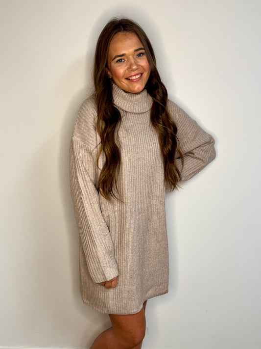 Cozy Me Up Sweater Dress - Oatmeal