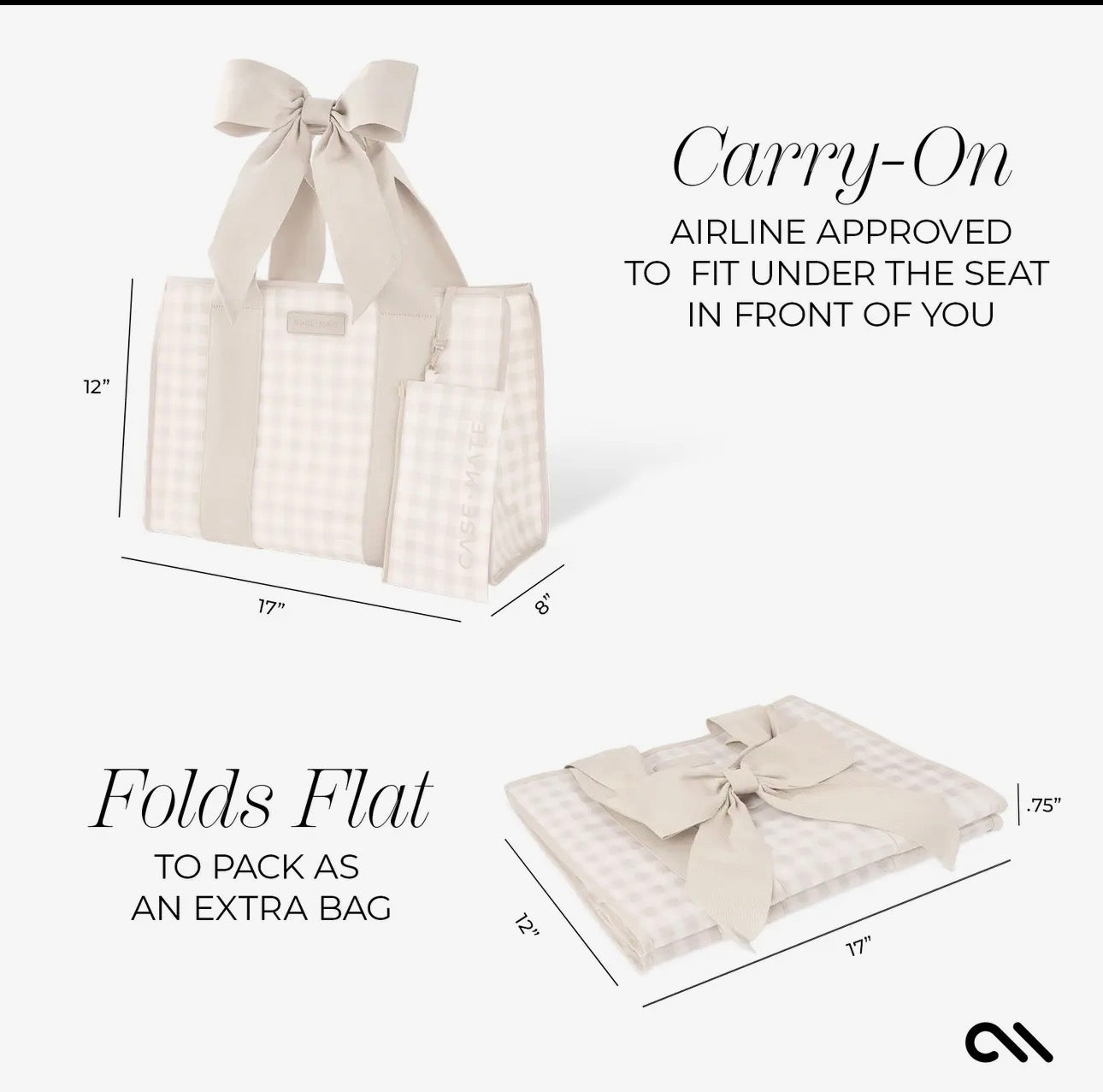 Jelly Tote Bag - Latte Gingham Bow