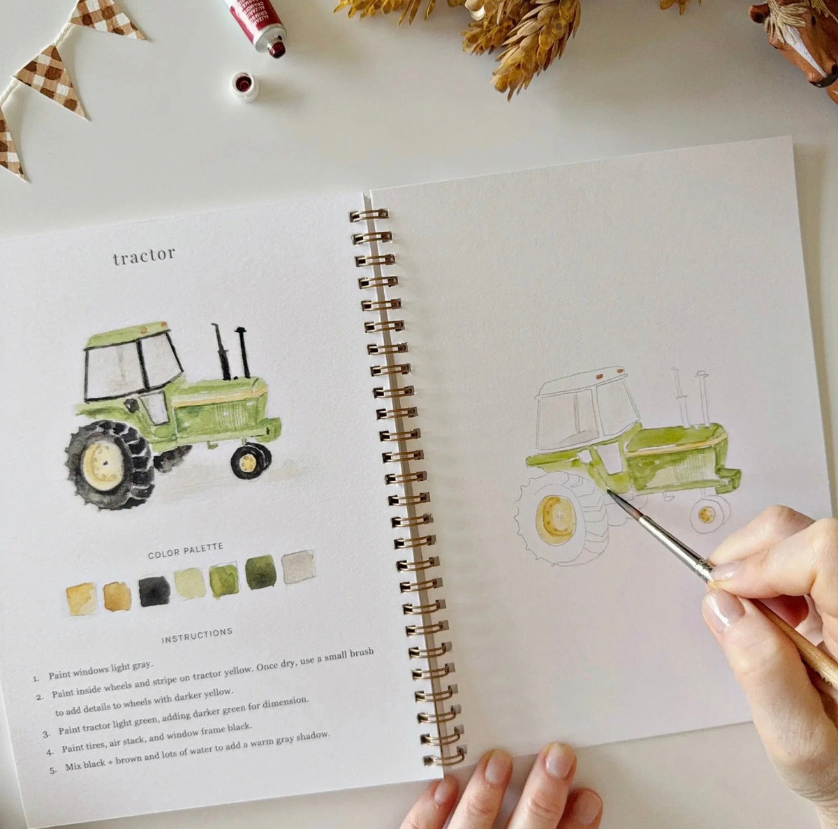Farm Watercolor Workbook