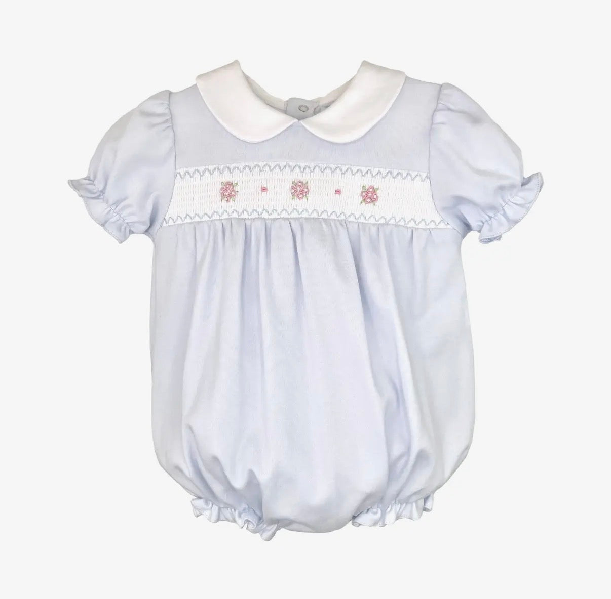 Smocked Flower Knit Bubble - Petit Ami