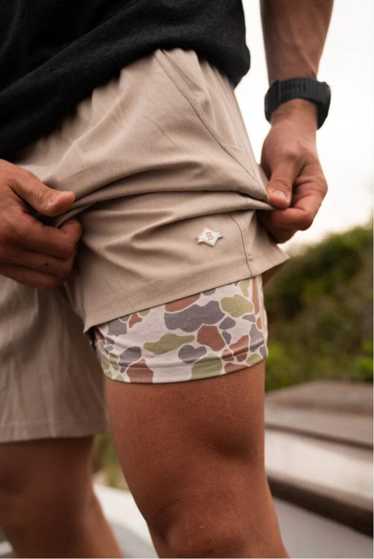 Athletic Short - Heather Khaki/Driftwood Camo Liner
