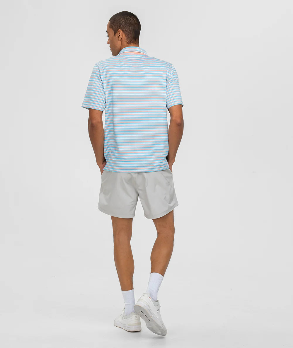 Grant Stripe Polo - Island Coral