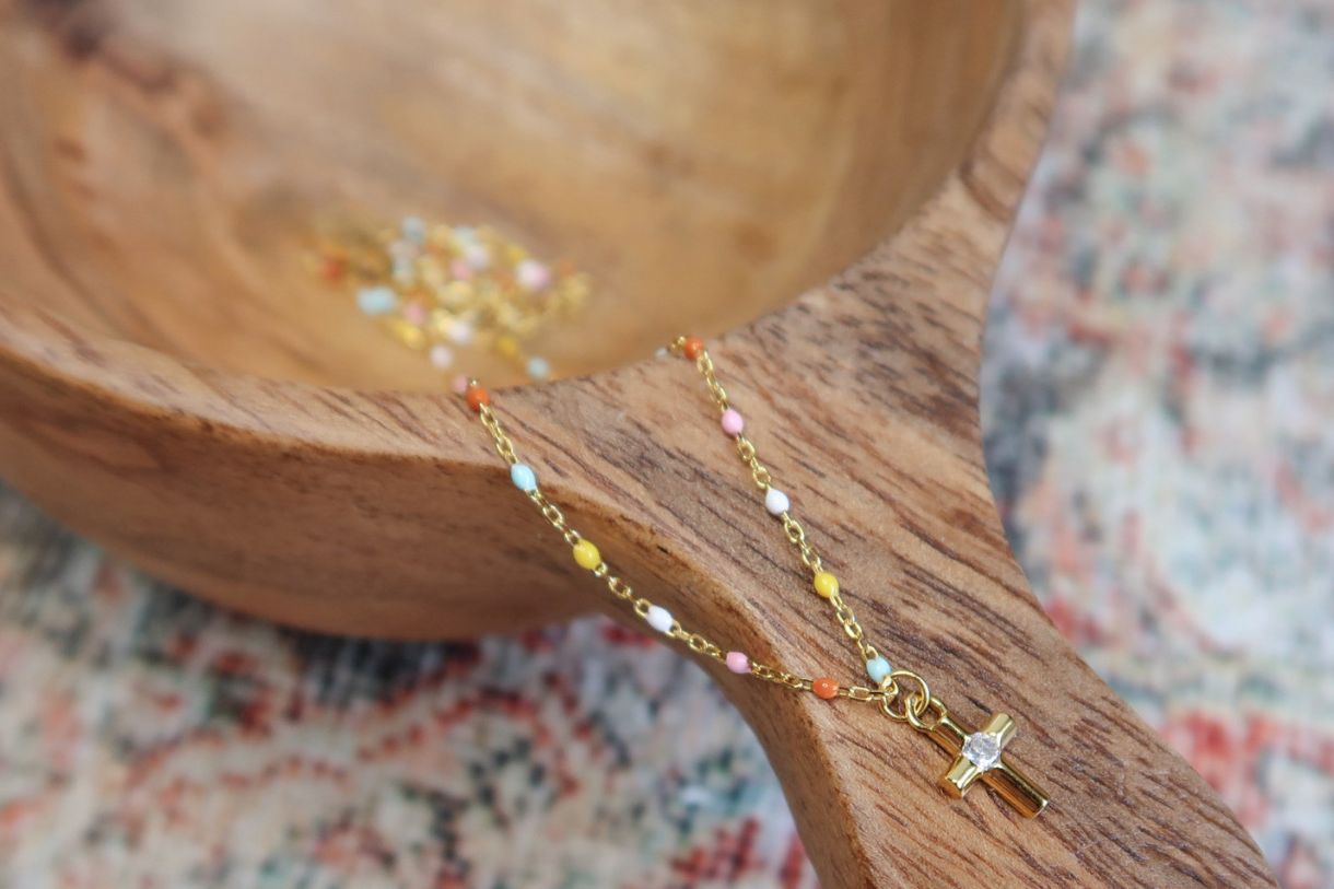 Brianna Colorful Cross Necklace