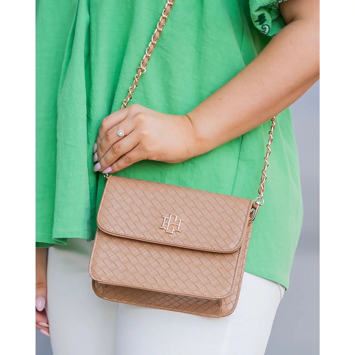 Evelyn Crossbody - Woven Tan