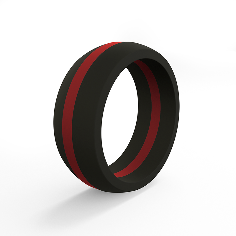 Thin Red Line Silicone Ring