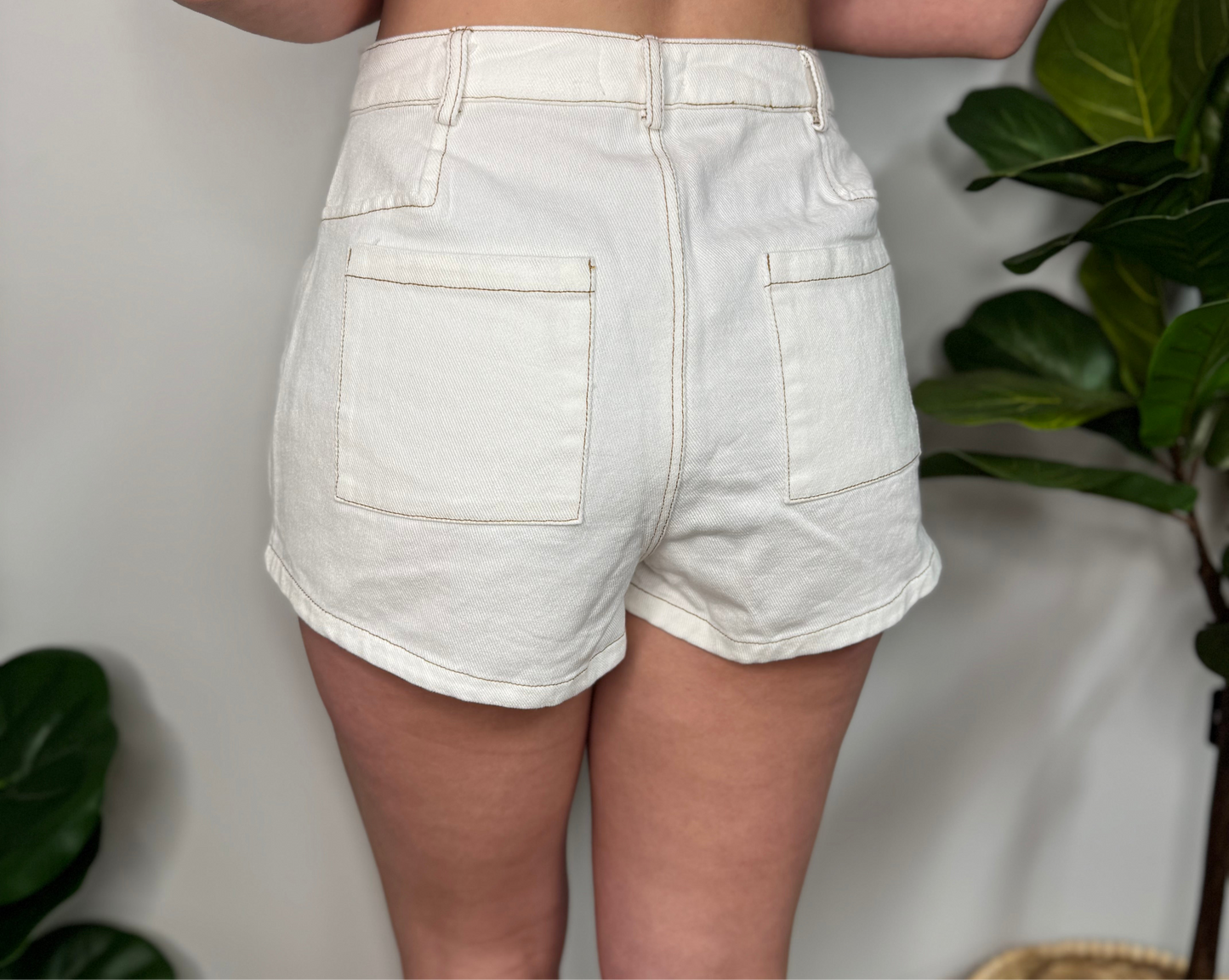 White Pleated Shorts