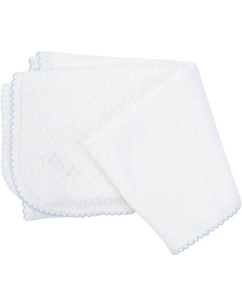 Blue Trim Knit Swaddle Blanket