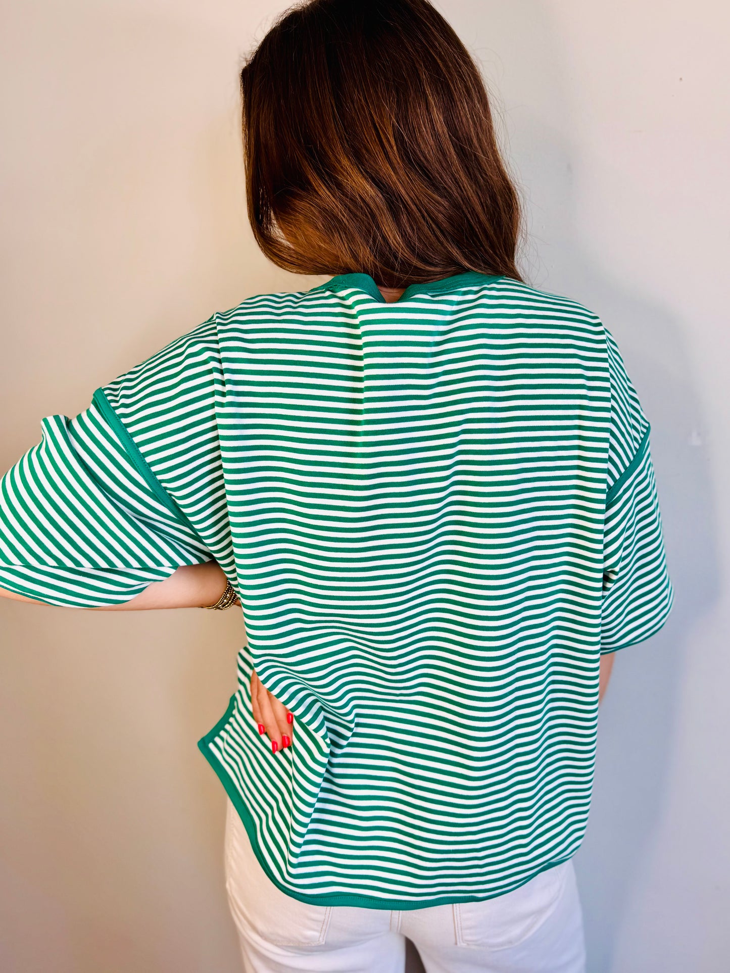 Seaside Picnic Tee - Emerald/White