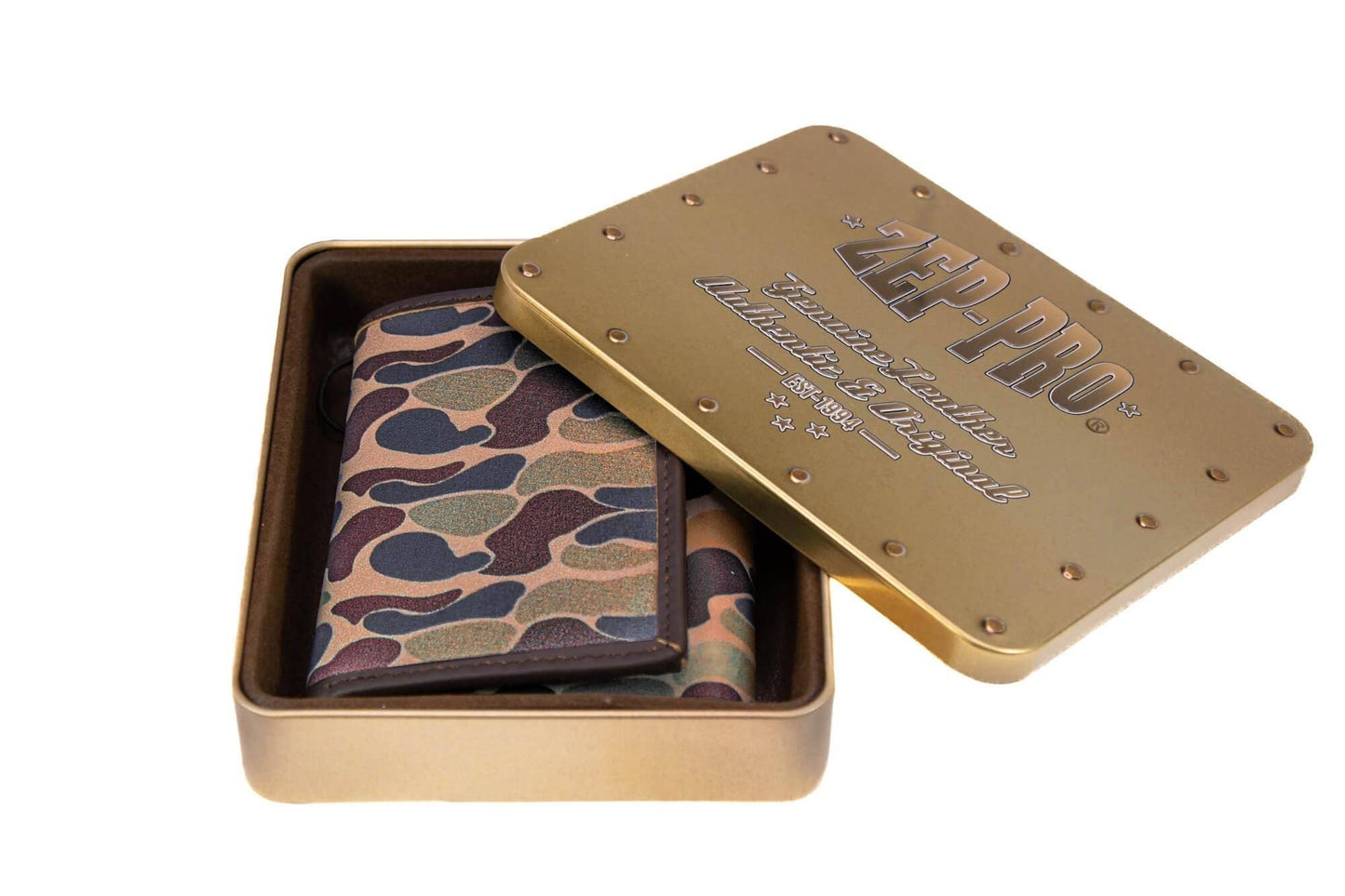 Men's Trifold OS Camo Leather Wallet - Buck