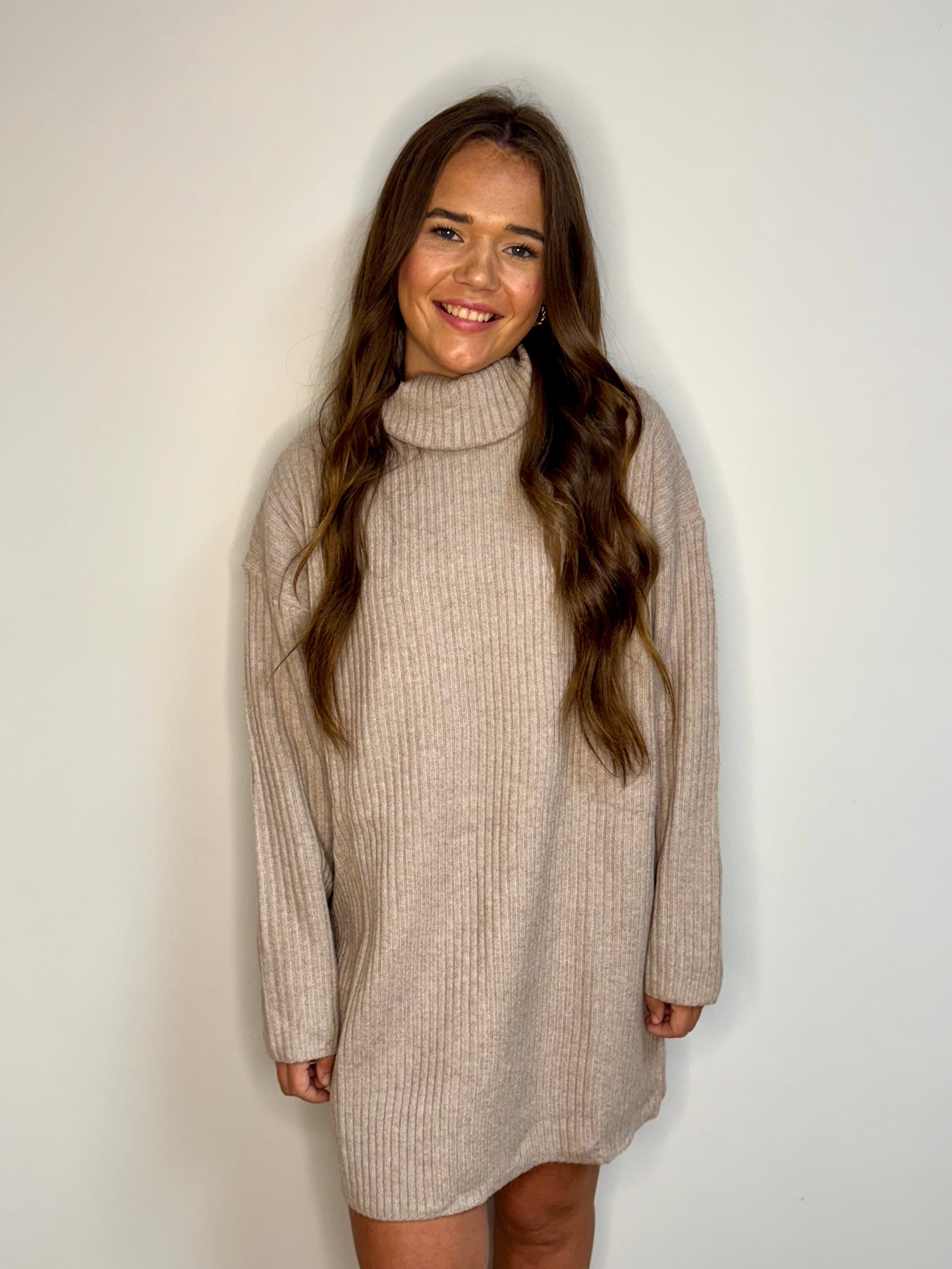 Cozy Me Up Sweater Dress - Oatmeal