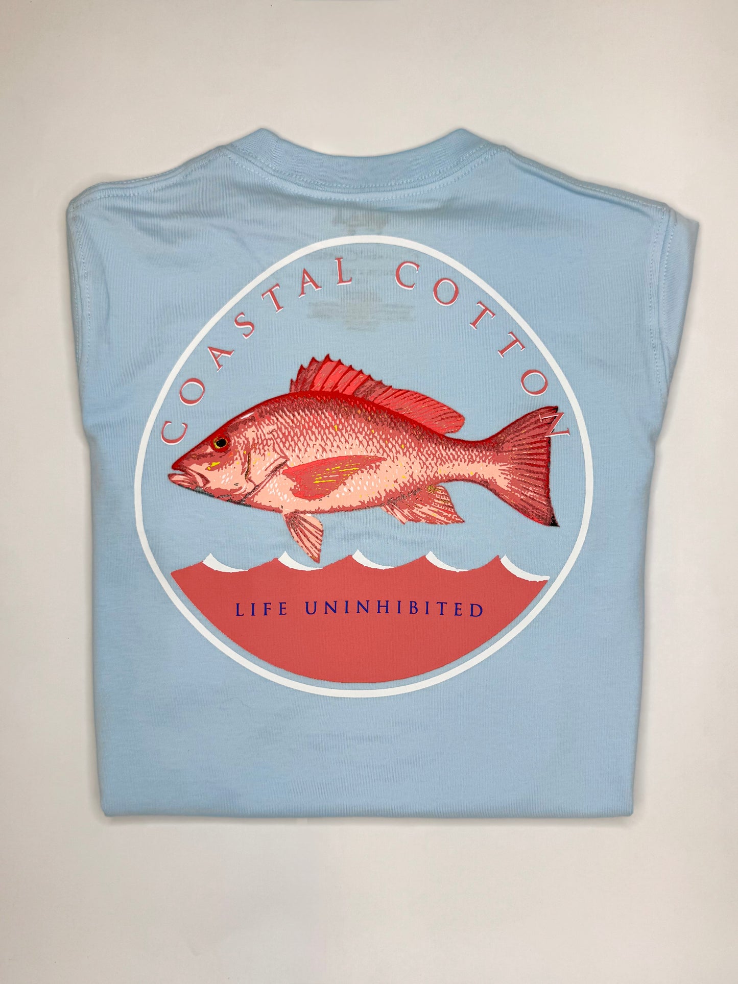 Youth SS Tee - Sky Red Snapper