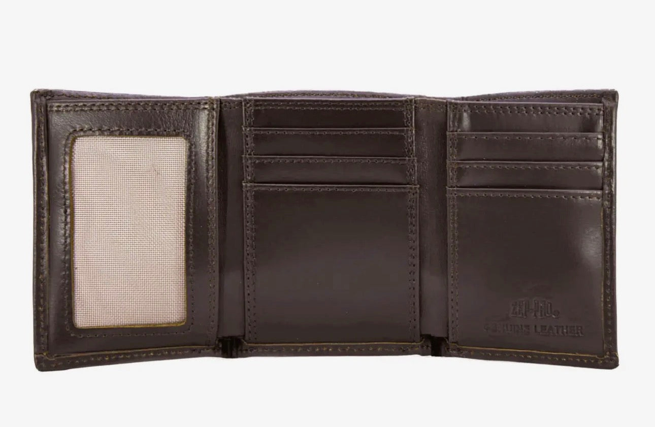 Zep-Pro Leather Trifold Wallet - Mallard/Old School Camo