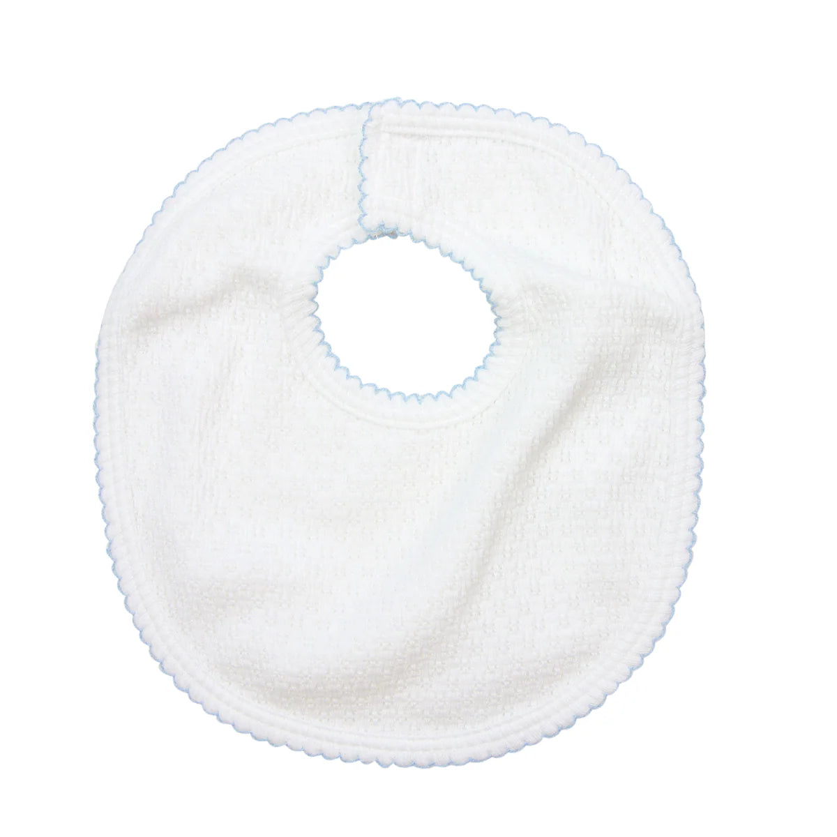 Blue Trim Knit Bib