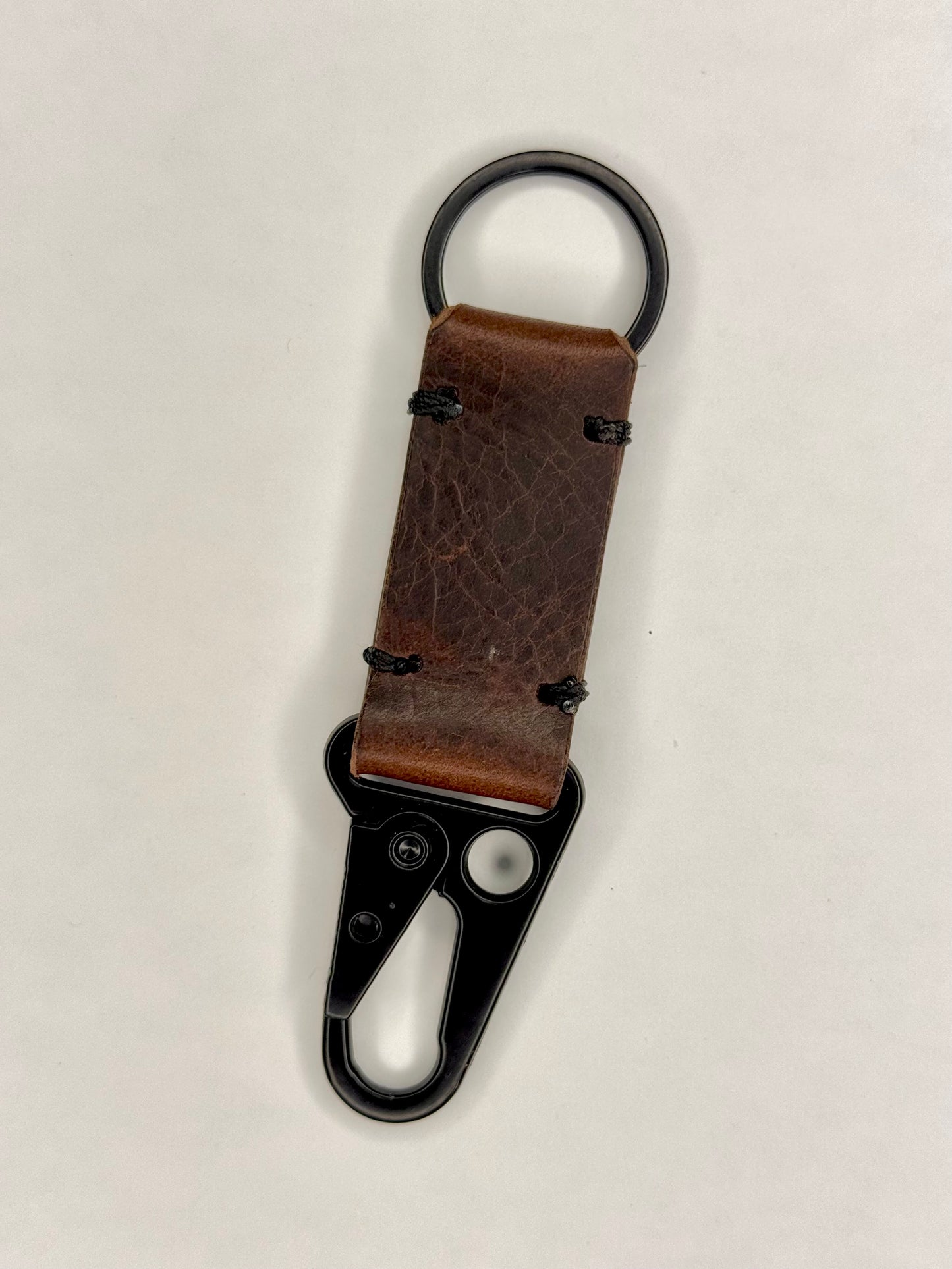 Italian Leather Keychain - HK Snap Hook