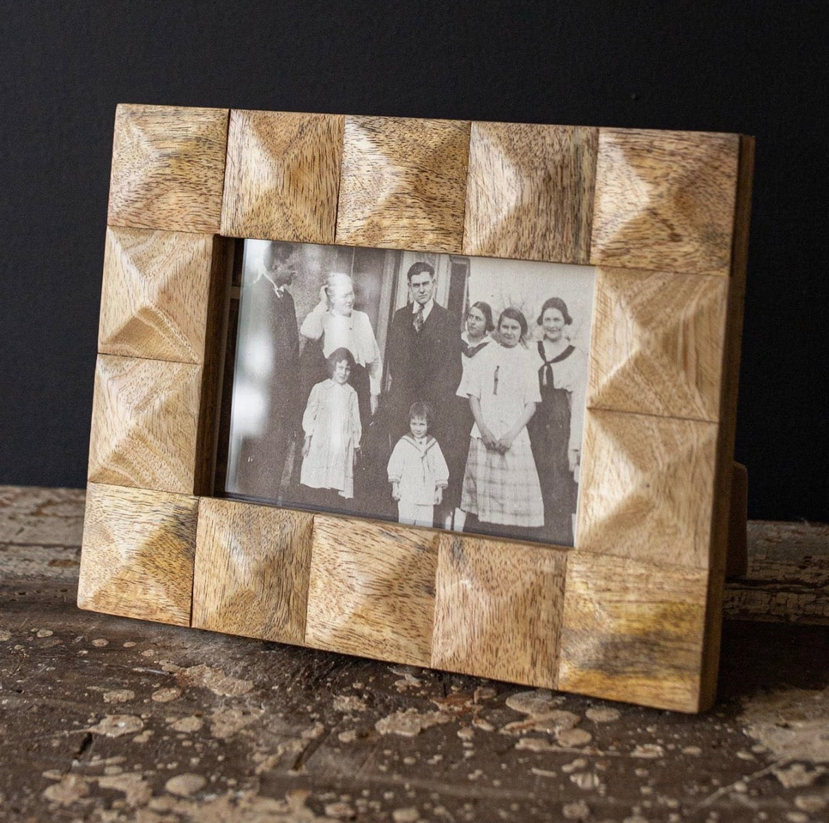Luna 4x6 Photo Pieced Square Picture Frame Mango Wood