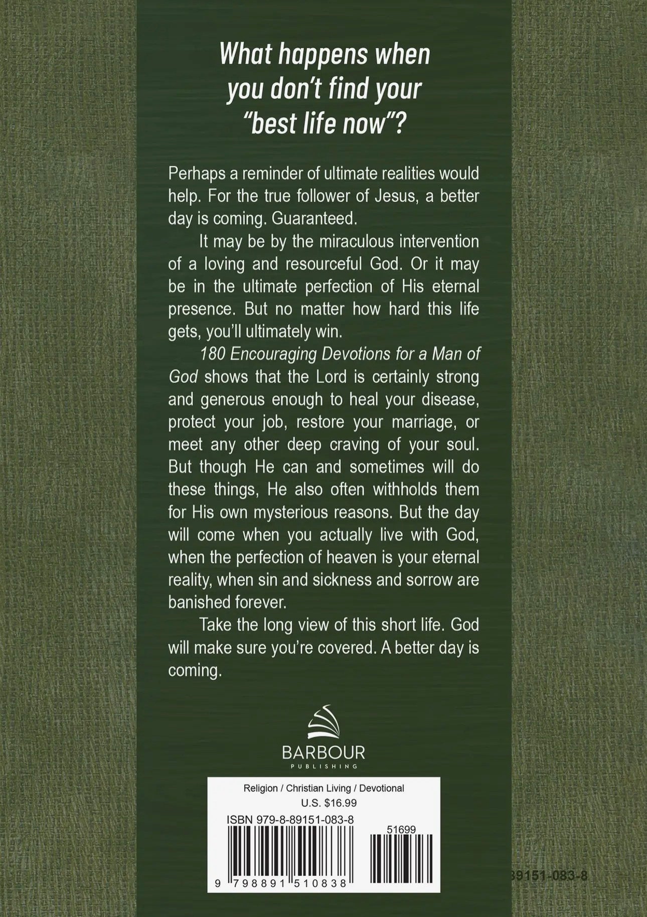 180 Encouraging Devotions For A Man of God