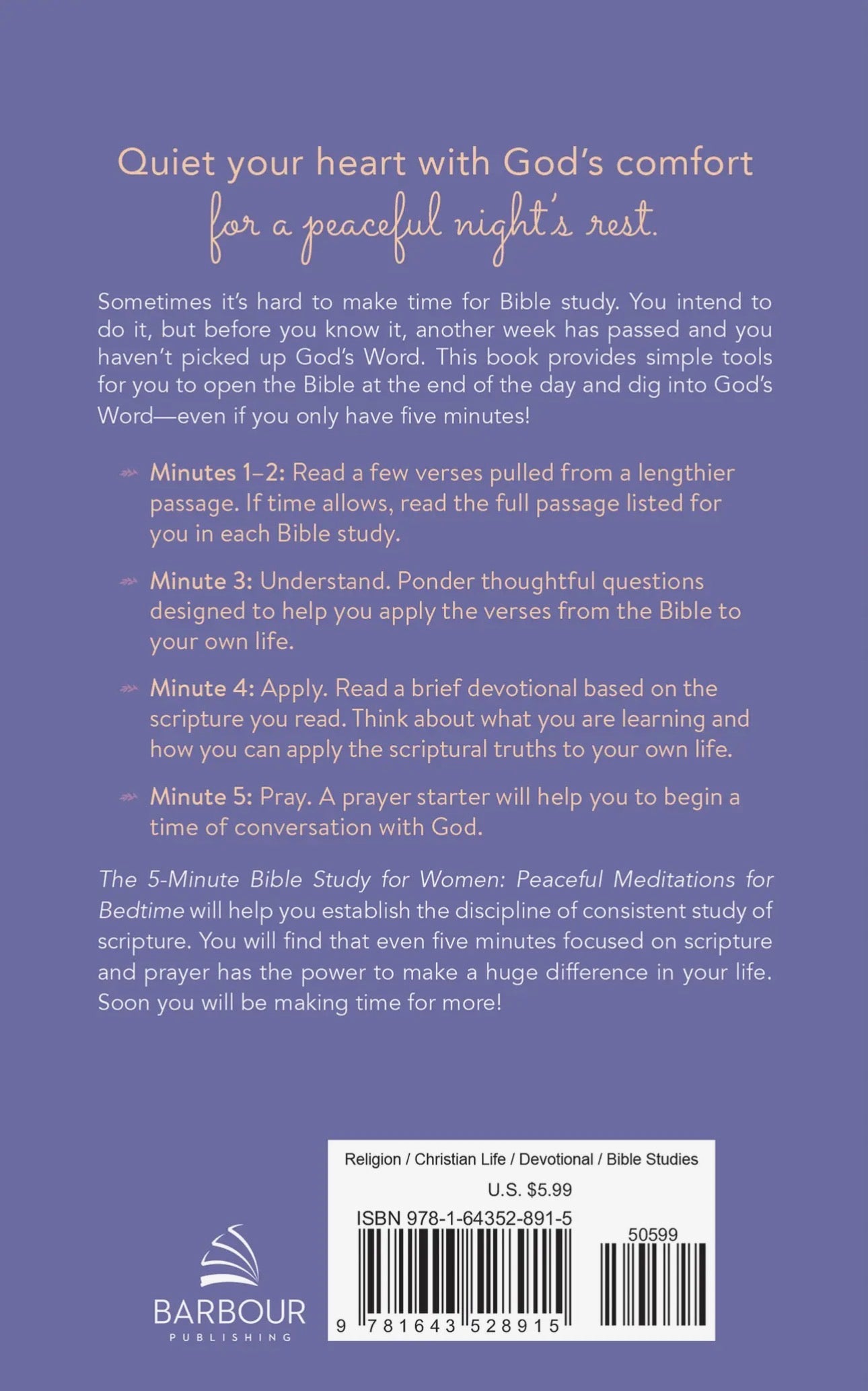 5-Minute Bible Study-Women: Peaceful Meditations For Bedtime