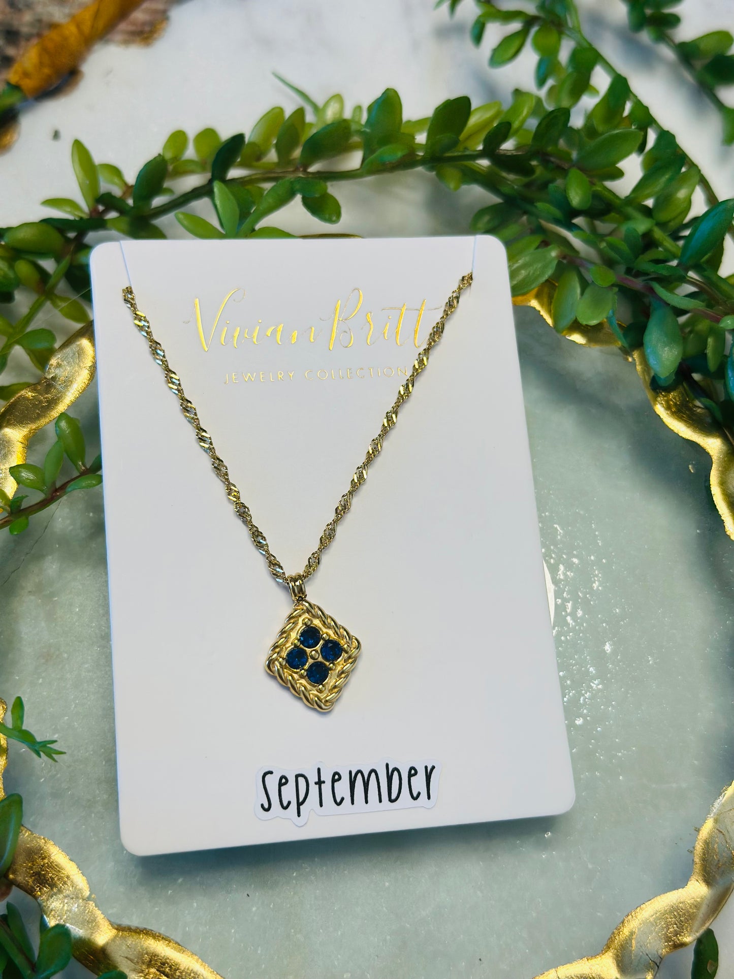 Barbara Birthstone Quad Necklace