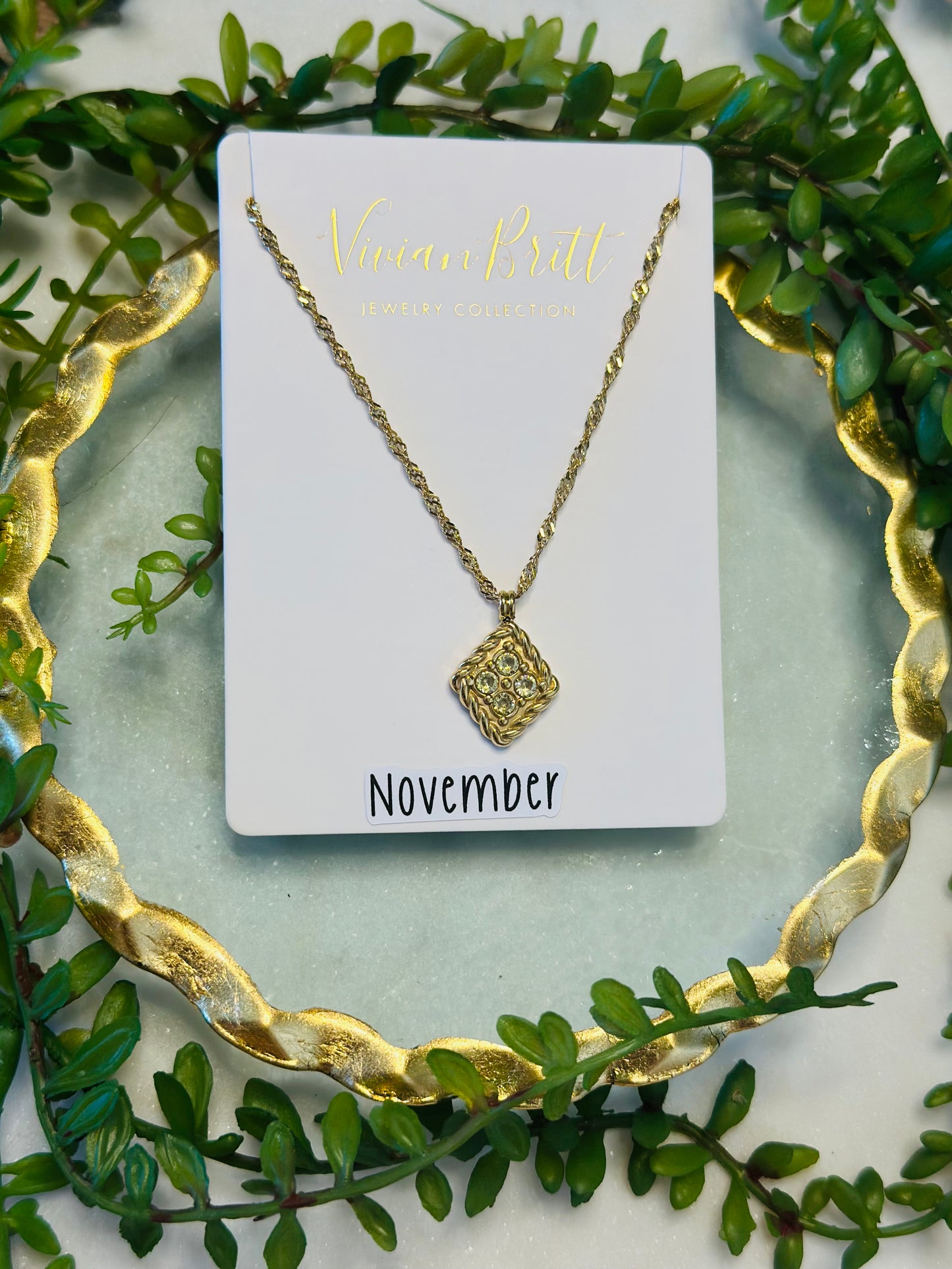 Barbara Birthstone Quad Necklace