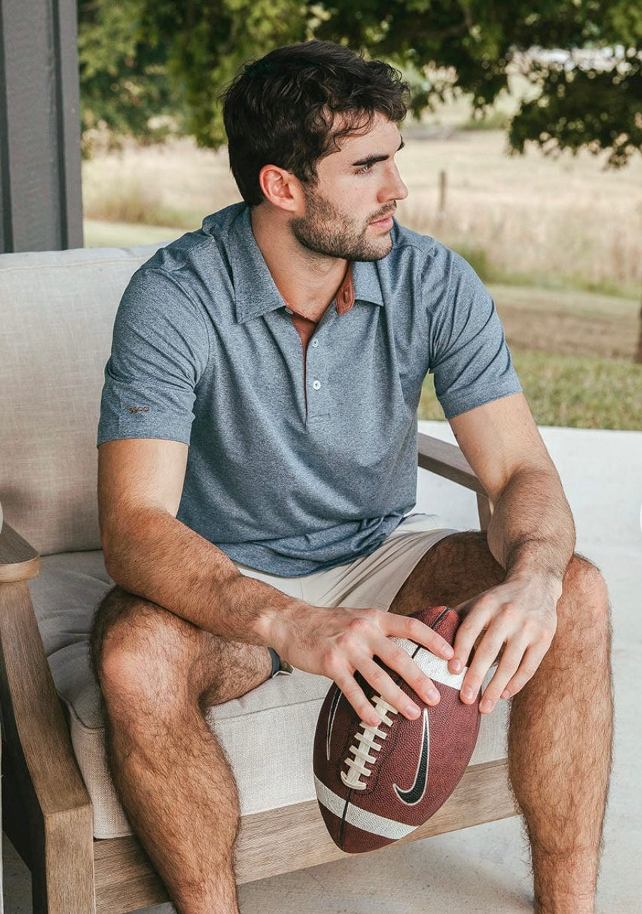 Grayton Heather Polo - Yale Navy