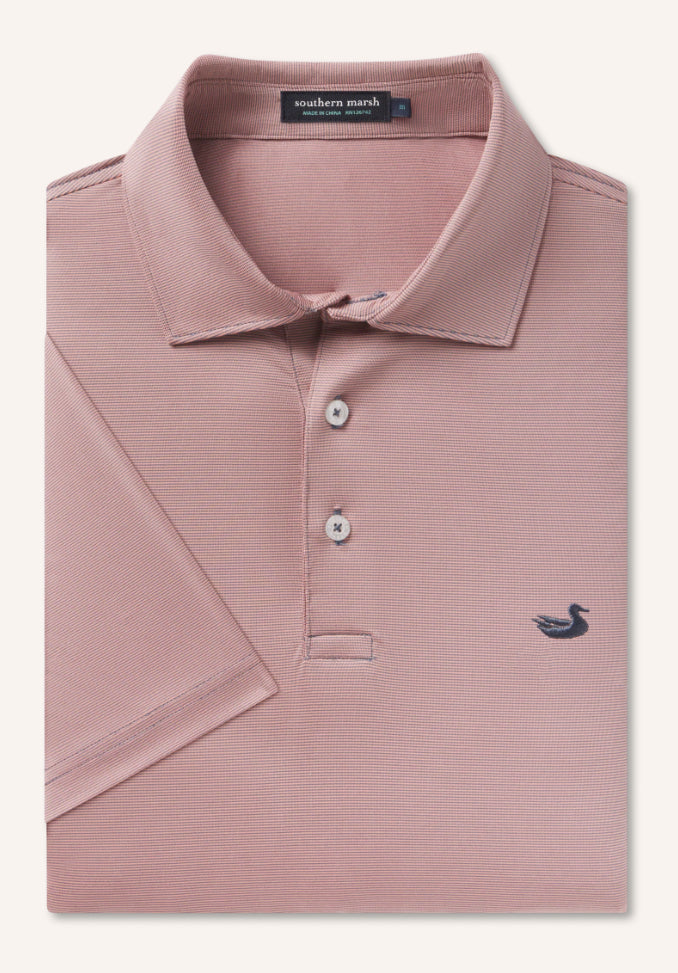 Bermuda Performance Polo - Peach Wellington Stripe