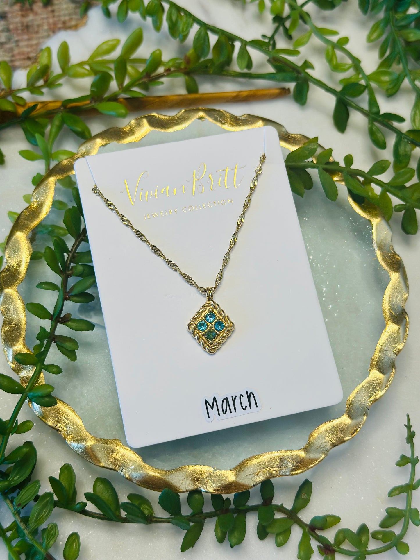 Barbara Birthstone Quad Necklace