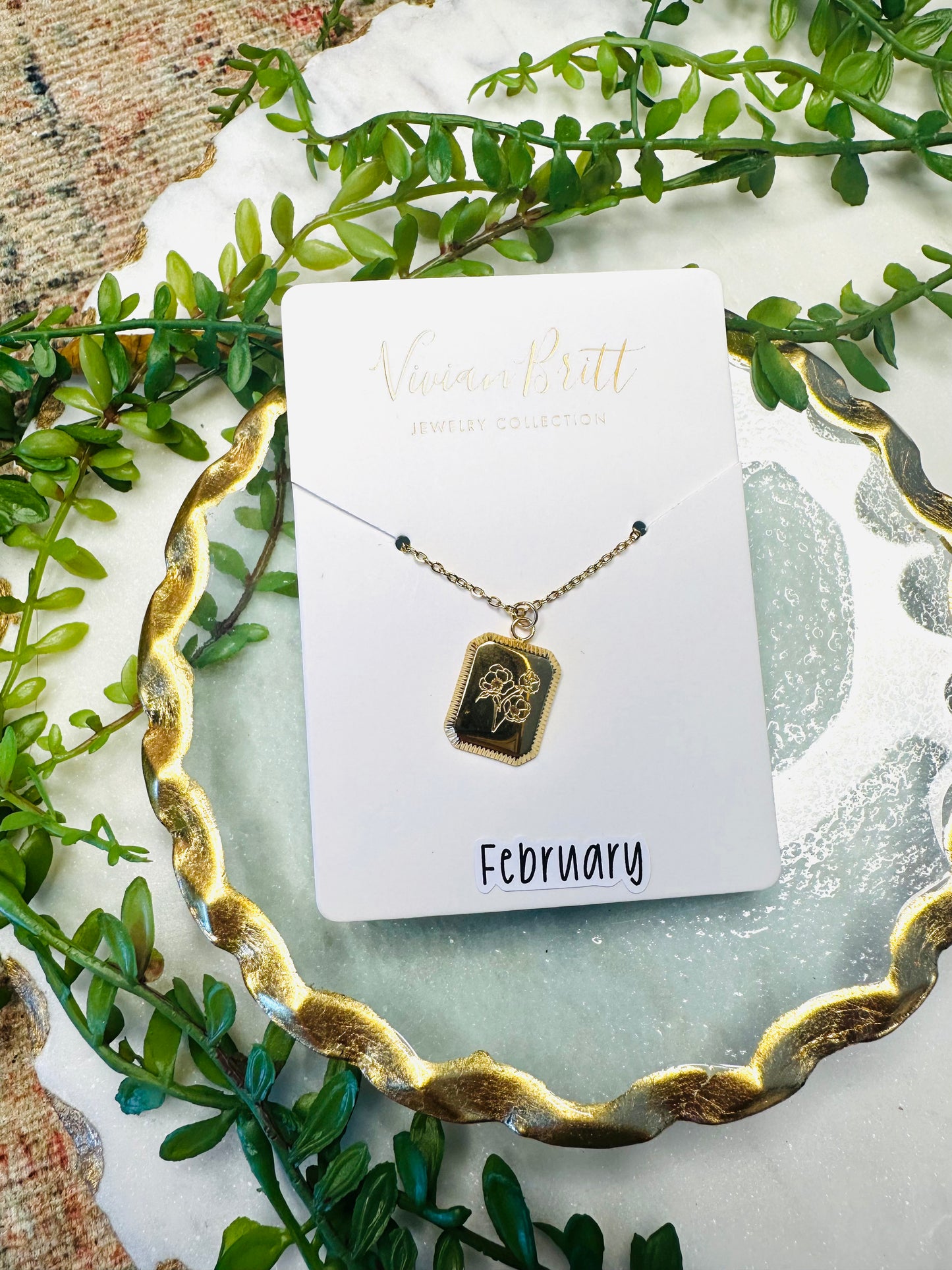 Kati Birthstone Flower Pendant Necklace