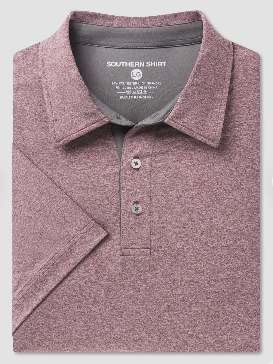 Grayton Heather Polo - Bordeaux