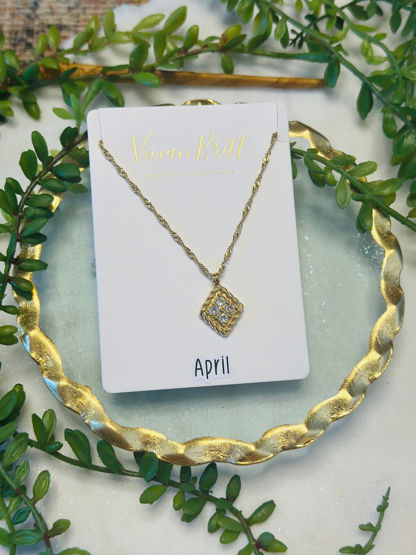 Barbara Birthstone Quad Necklace