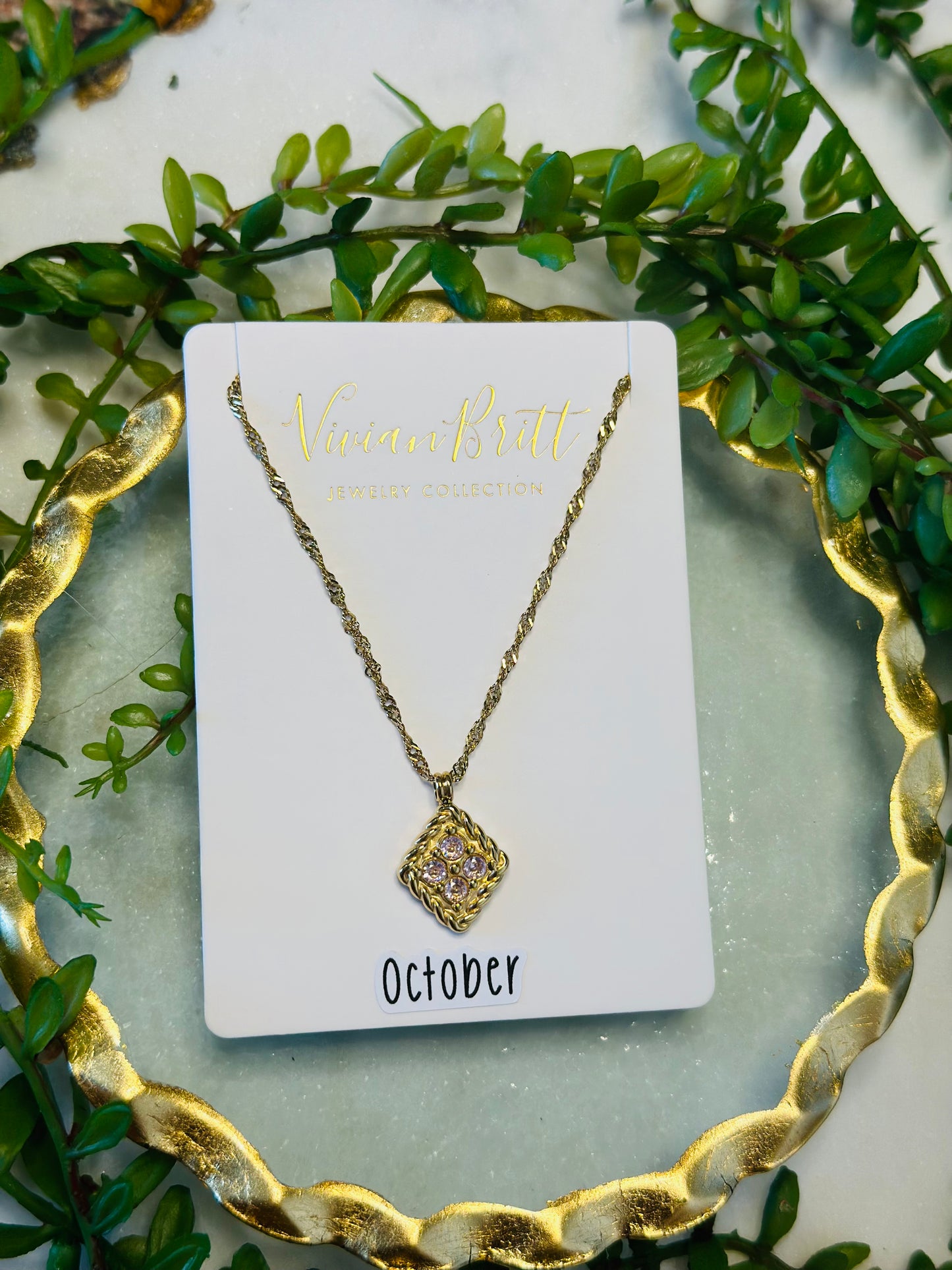 Barbara Birthstone Quad Necklace