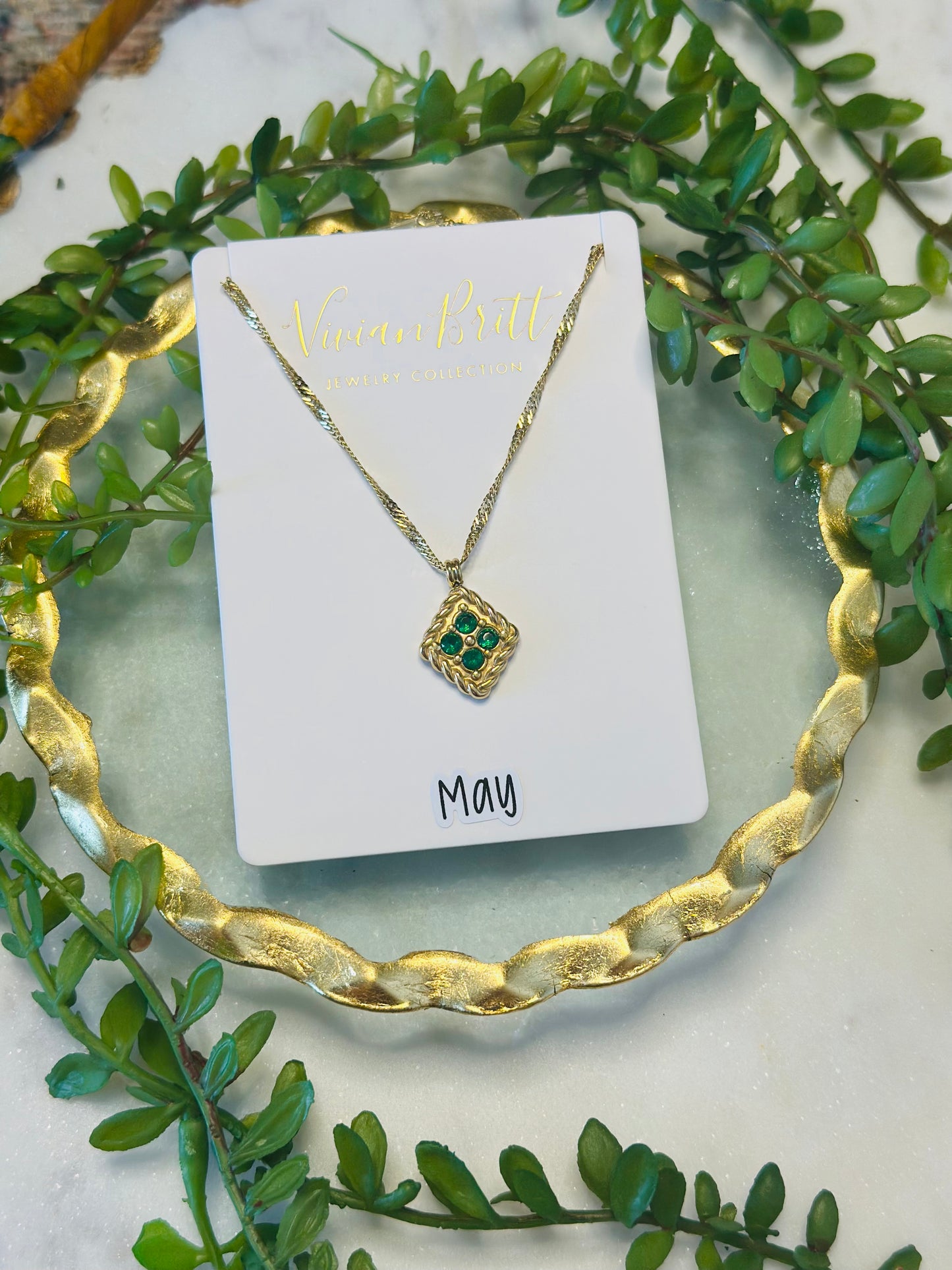 Barbara Birthstone Quad Necklace