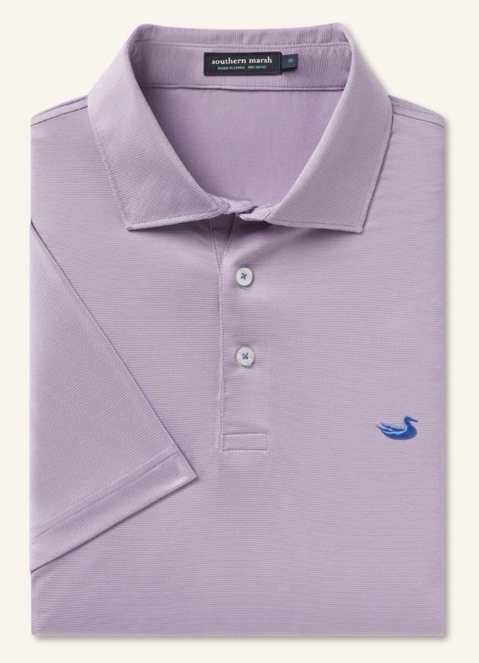 Bermuda Performance Polo - Lilac Wellington Stripe