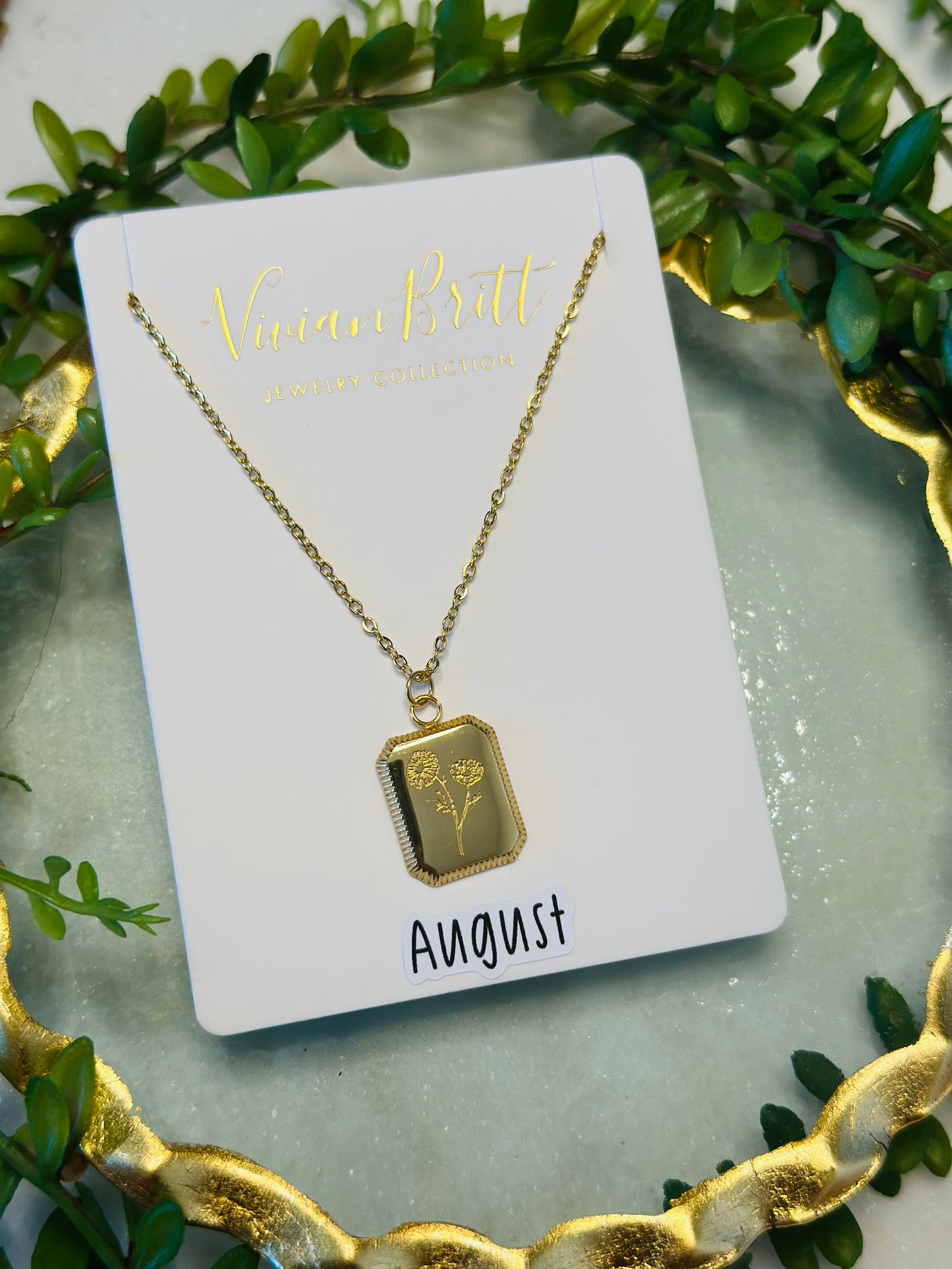 Kati Birthstone Flower Pendant Necklace