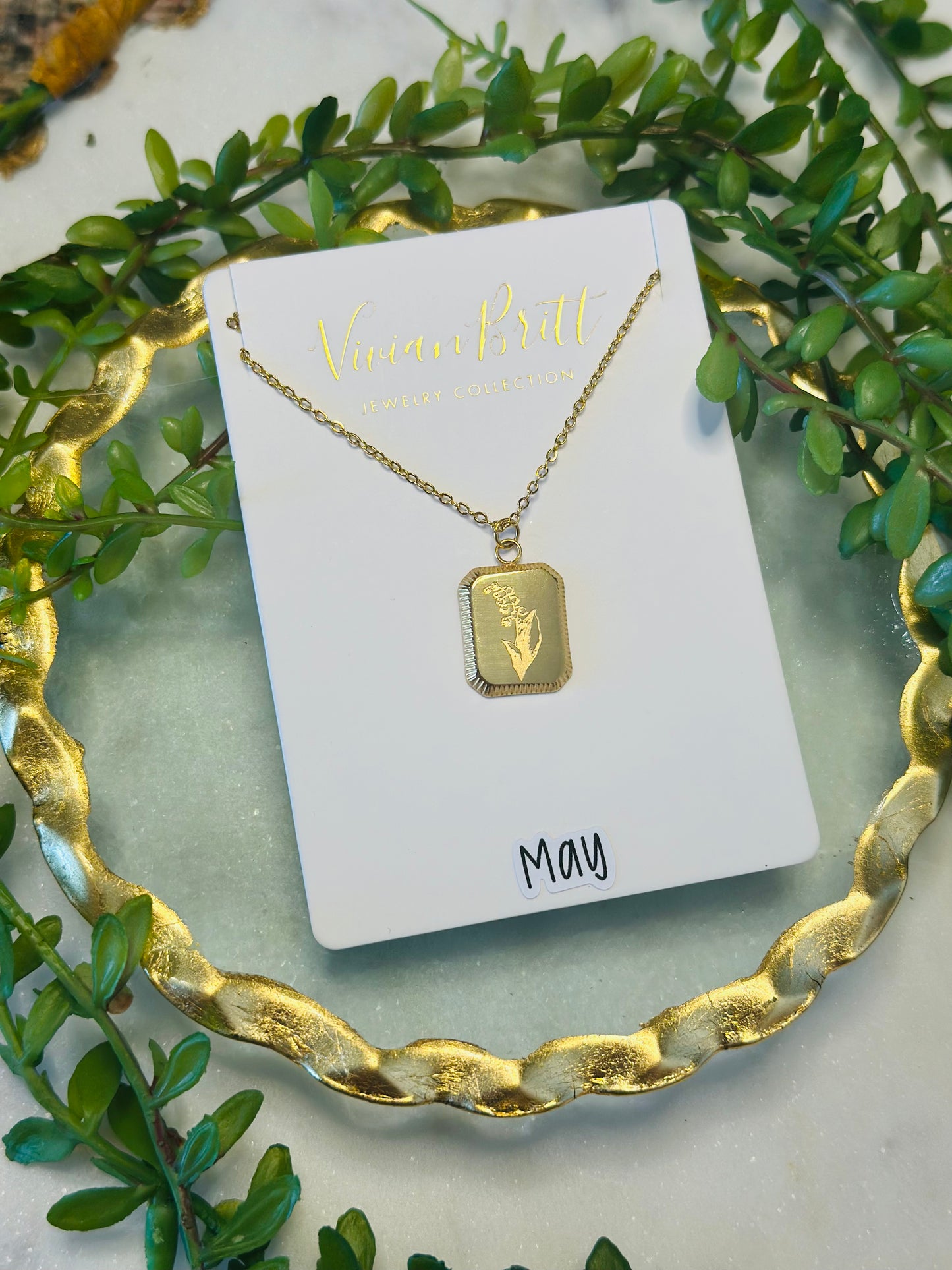 Kati Birthstone Flower Pendant Necklace