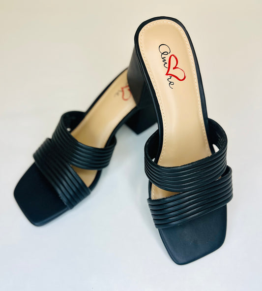 Black Stratan Burnhap Heels