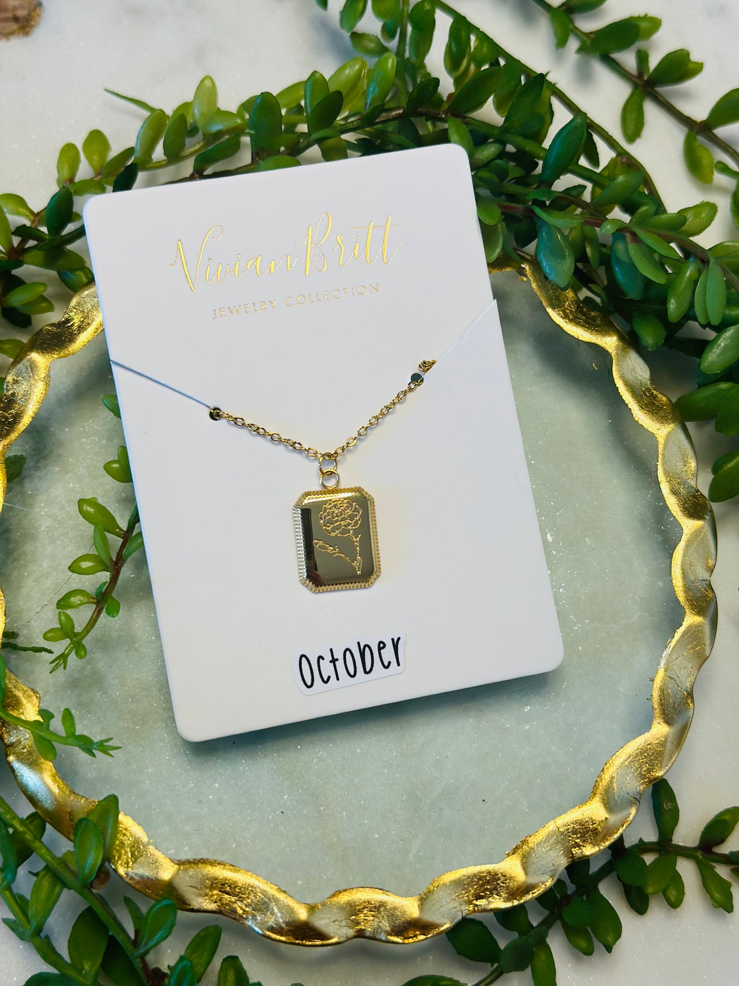 Kati Birthstone Flower Pendant Necklace