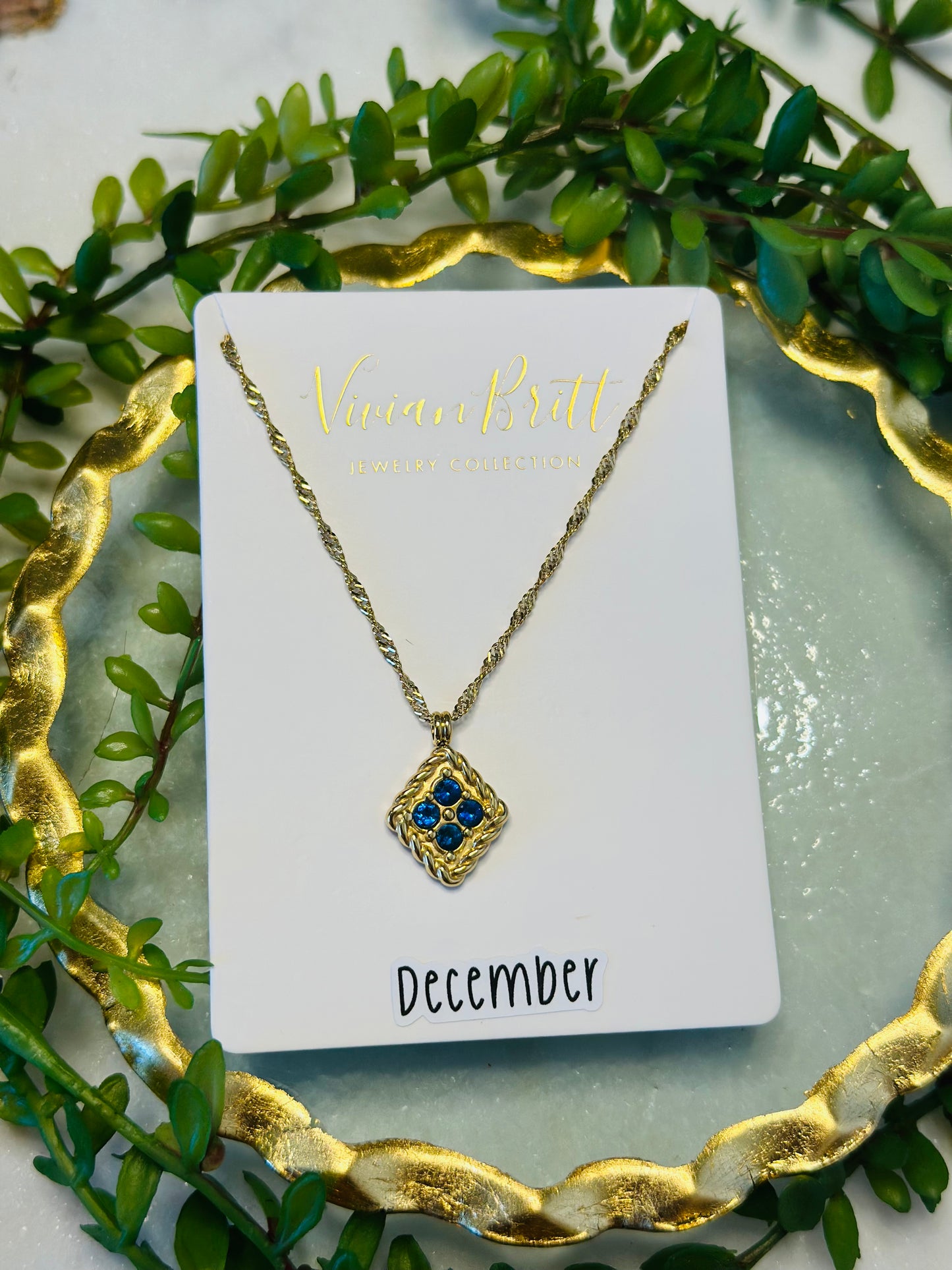 Barbara Birthstone Quad Necklace