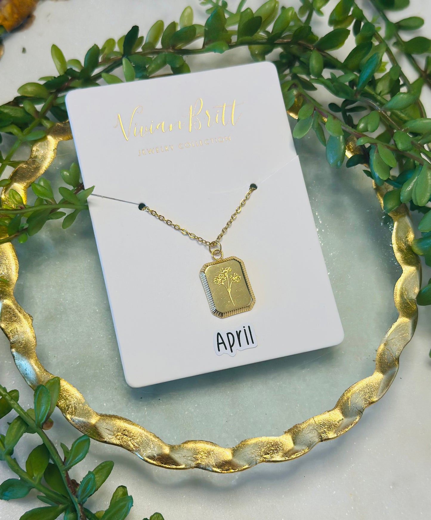 Kati Birthstone Flower Pendant Necklace