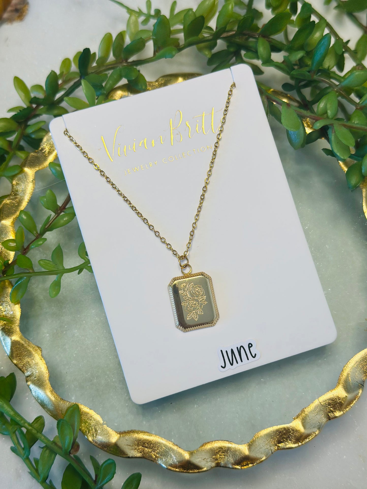Kati Birthstone Flower Pendant Necklace