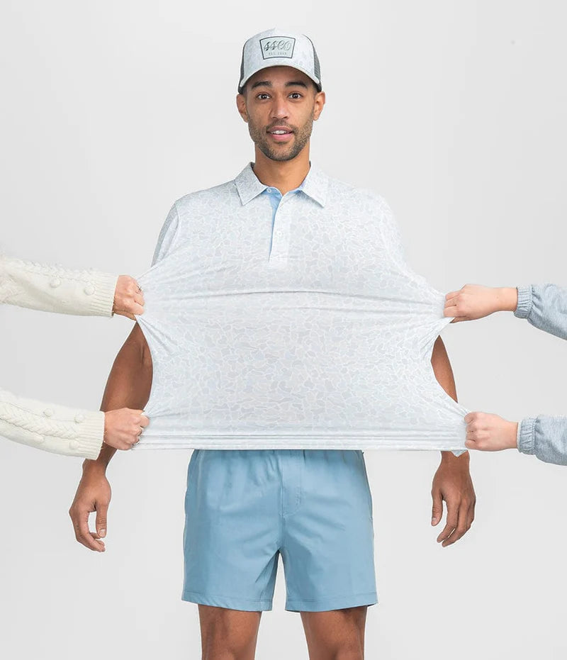 Hunters Hideaway Printed Polo - River Rock