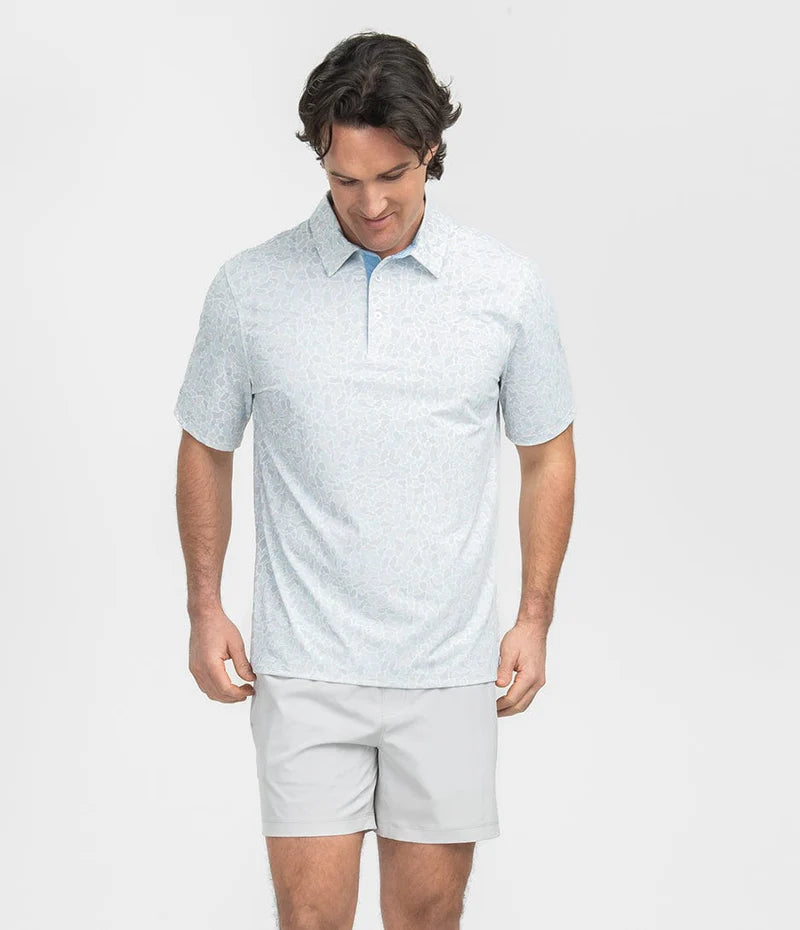 Hunters Hideaway Printed Polo - River Rock