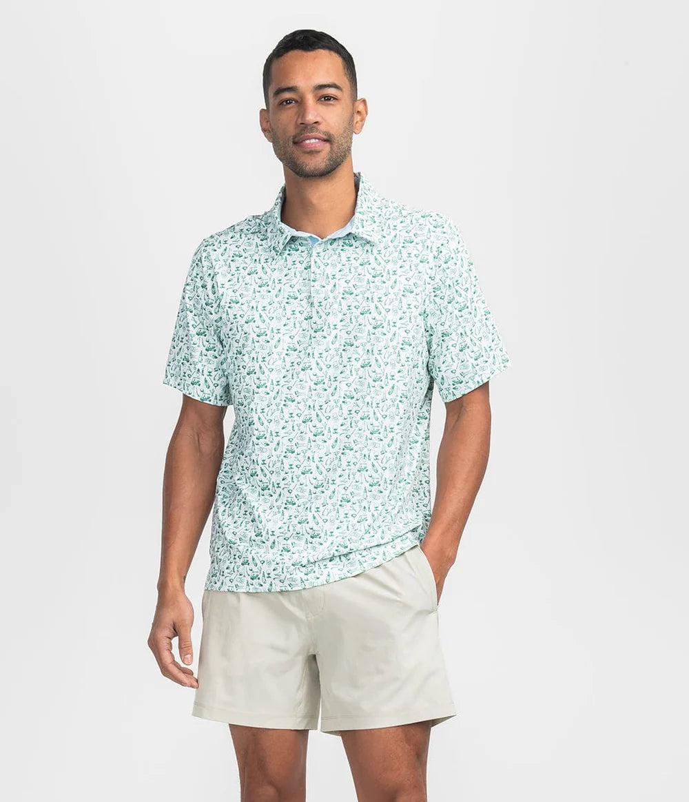 Tapped In Printed Polo - Meadow