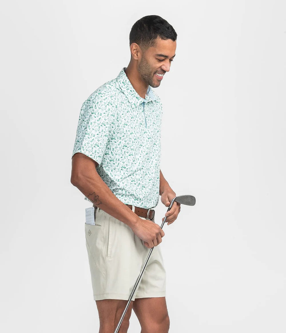 Tapped In Printed Polo - Meadow