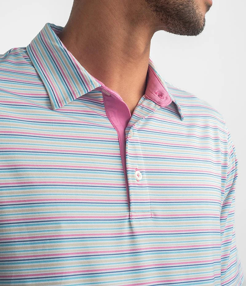 Sawgrass Stripe Polo - Crunchberry