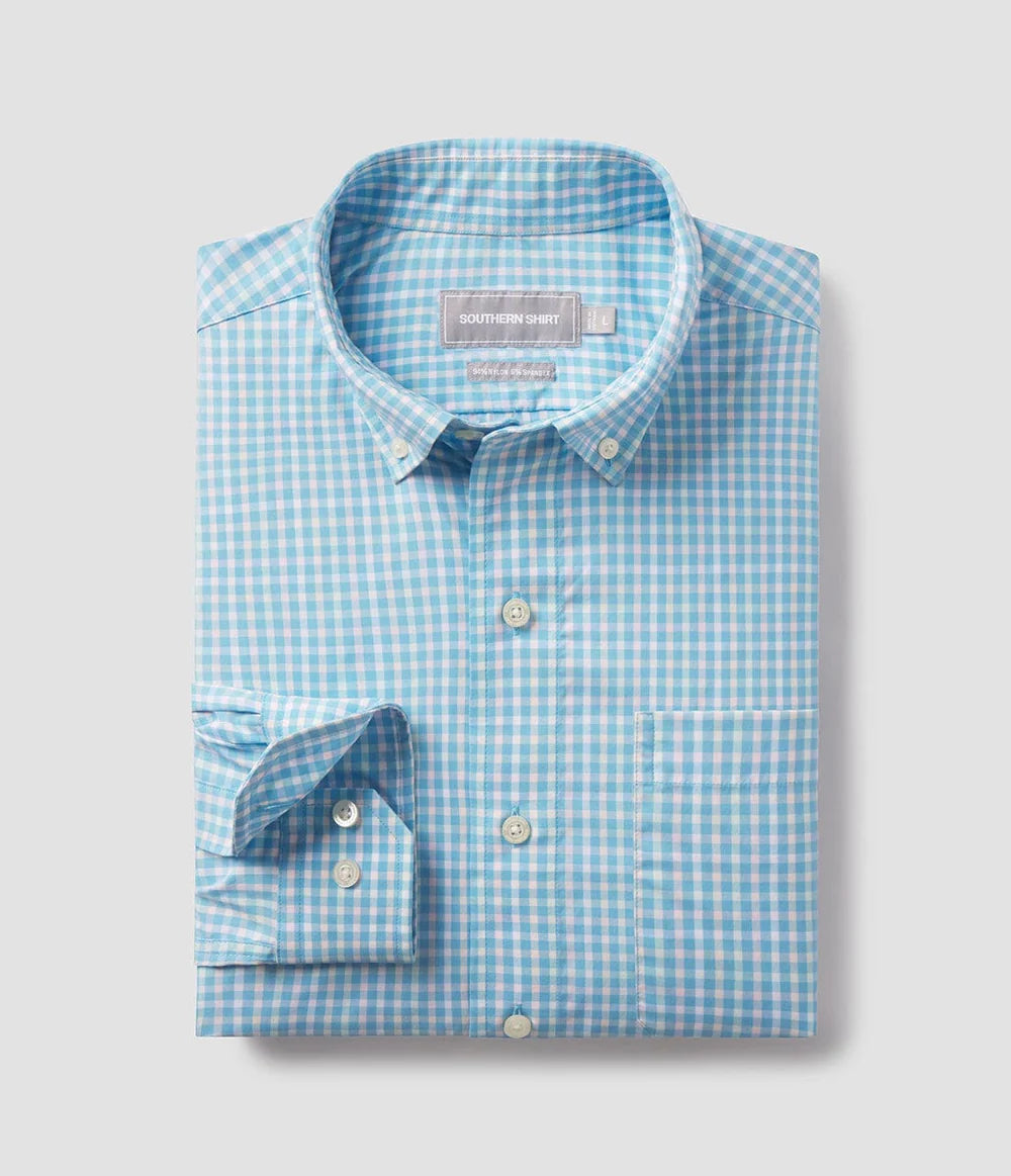 Samford Check LS - Aquaverde