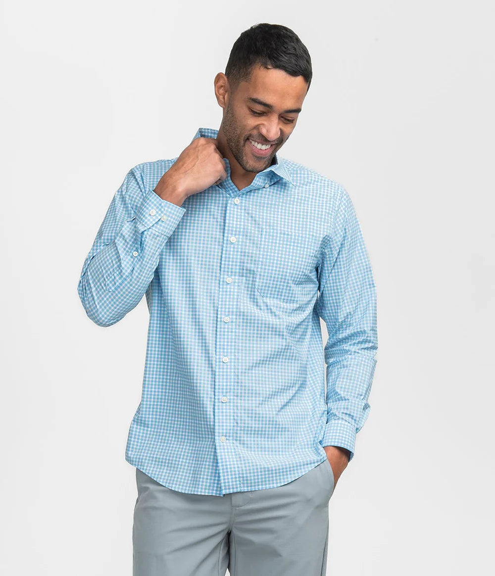 Samford Check LS - Aquaverde