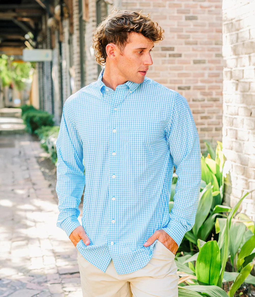 Samford Check LS - Aquaverde